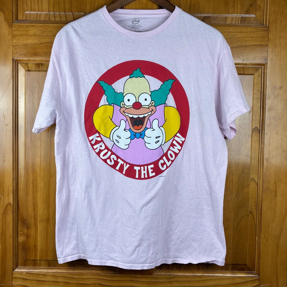 The Simpsons Krusty the Clown Light Pink Graphic T-Shirt Mens Large 2018